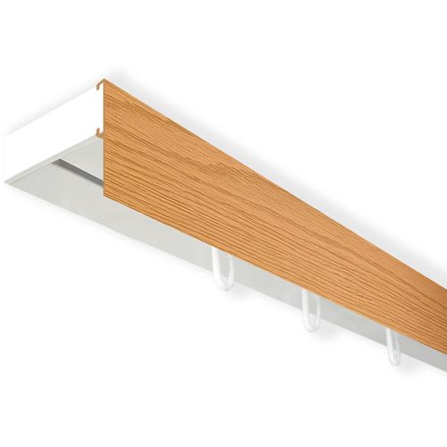 5949127161049 - Gardinenschiene Vorhangschiene SH (1) mit Blende 5 cm Gr 9 weiß (weiß eichefarben) L450cm T47cm Kunststoff Gardinenstangen