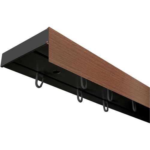 5949127167355 - Gardinenschiene Vorhangschiene SH mit Blende Gardinenstangen Gr L 450 cm 2 läufig schwarz (schwarz walnussfarben) Gardinenschienen 5949127167355 - Gardinenschiene Vorhangschiene SH mit Blende Gardinenstangen Gr L 450 cm 2 läufig schwarz (schwarz walnussfarben) Gardinenschienen