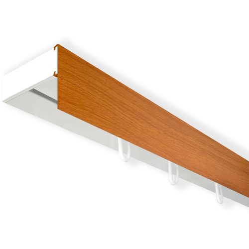 5949127163364 - Gardinenschiene Vorhangschiene SH (1) mit Blende 5 cm Gr 13 weiß (weiß kirschholzfarben) L580cm T47cm Kunststoff Gardinenstangen