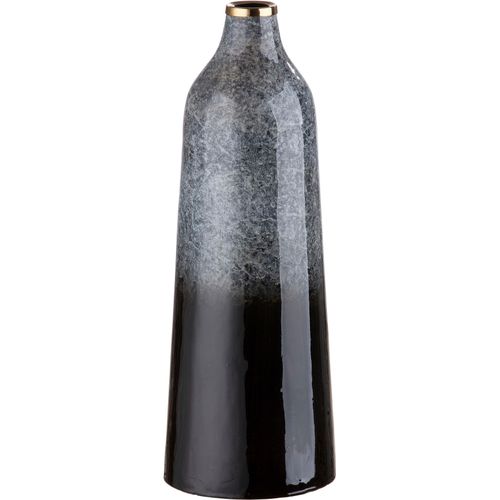 4063387411605 - Dekovase GILDE Laver Höhe 40 cm Vasen Gr H 40 cm Ø 14 cm grau (grau schwarz) Blumenvasen dekorative Vase aus Metall Dekoobjekt