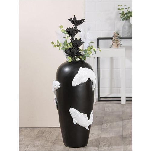 4063387528761 - Bodenvase CASABLANCA BY GILDE Vase Koi\ schwarz Vasen B H T 35cm x 73cm x 35cm B35cm H73cm T35cm