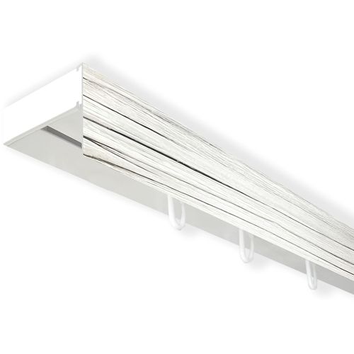 5949127158766 - Gardinenschiene Vorhangschiene SH (1) mit Blende 5 cm Gr 9 weiß (weiß eschefarben) L450cm T47cm Kunststoff Gardinenstangen