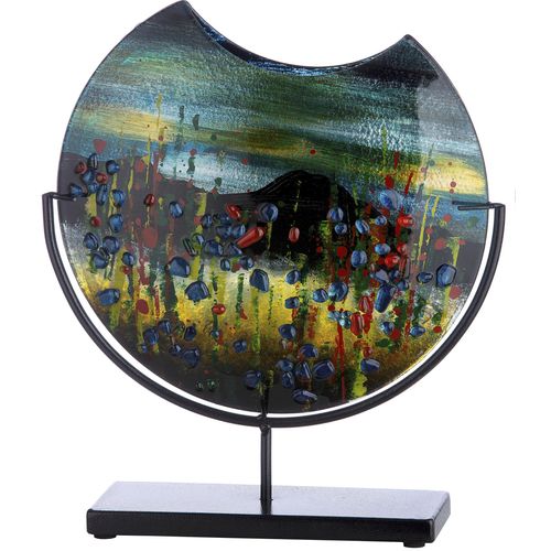 4063387446515 - Dekovase CASABLANCA BY GILDE Dali Höhe ca 37 cm Vasen Gr B H T 32 cm x 37 cm x 9 cm bunt Blumenvasen dekorative Vase aus Glas Dekoobjekt