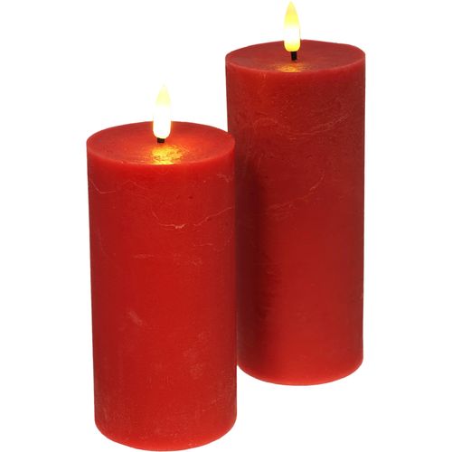 4019844816797 - IGEA LED-Kerze »LED Echtwachskerze 2er Set« Mit Timer Flackernd Stumpenkerze Adventskerzen Adventskranz
