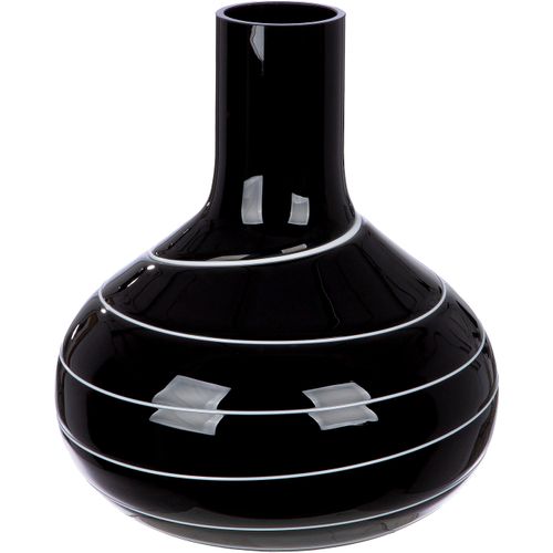 4063387529058 - GILDE Tischvase Vase Uderzo mit Spiraldekor Höhe ca 28 cm (1 St) Europäische Handarbeit aus durchgefärbtem Glas schwarz