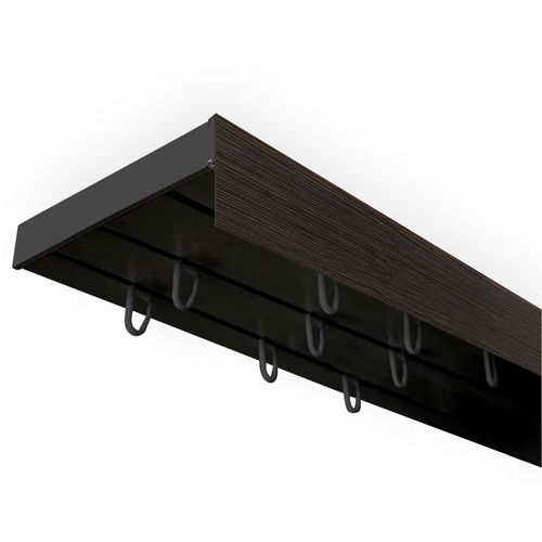 5949127171208 - Gardinenschiene Vorhangschiene SH (1) mit Blende 5 cm Gr 14 schwarz (schwarz wengefarben) L600cm T895cm Kunststoff Gardinenstangen 5949127171208 - Gardinenschiene Vorhangschiene SH (1) mit Blende 5 cm Gr 14 schwarz (schwarz wengefarben) L600cm T895cm Kunststoff Gardinenstangen