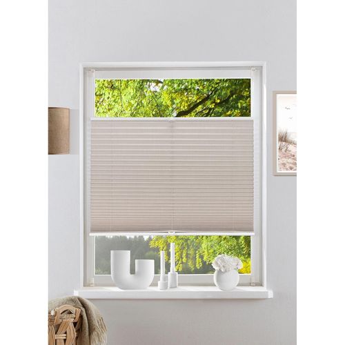 4068222141341 - Plissee MY HOME WILLA NEUHEIT in Leinenoptik Gr 10 beige (leinenoptik) B120cm H130cm Obermaterial 100% Polyester Plissees in Leinenoptik