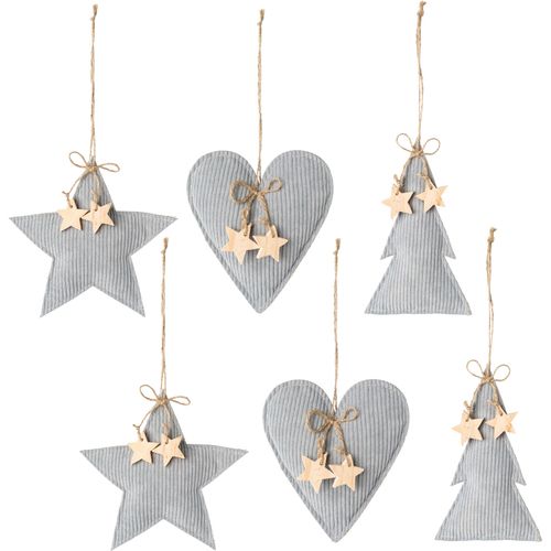 4064118993490 - Baumbehang CREATIV DECO Weihnachtsdeko Dekohänger Dekohänger Gr B H T 1150 cm x 1800 cm x 250 cm grau Weihnachtsdekoanhänger 3 Styles mit den Maßen ca 14x14x2518x115x25175x175x25 cm