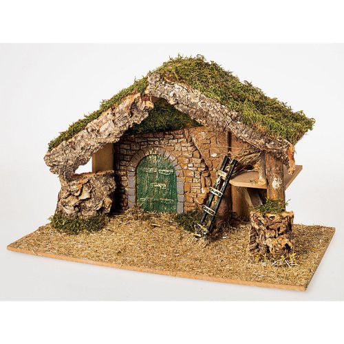 8013977900893 - Krippe aus Holz und Moos 49 x 28 x 33 cm