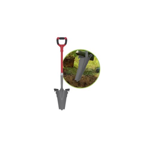 4067522028895 - EASYmaxx Spaten- & Wurzelsäge 114cm grau rot 4067522028895 - EASYmaxx Spaten- & Wurzelsäge 114cm grau rot