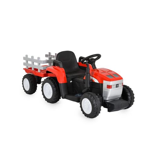 3801005001385 - Kinder Elektrotraktor Dallas mit Anhänger Fernbedienung Musik Lichter rot