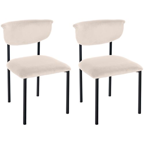4255716371630 - 2er Set Esszimmerstuhl Gambell Samt Küchenstuhl bis 130 kg belastbar Stuhl mit Rückenlehne für Küche Wohnzimmer oder Schlafzimmer 4255716371630 - 2er Set Esszimmerstuhl Gambell Samt Küchenstuhl bis 130 kg belastbar Stuhl mit Rückenlehne für Küche Wohnzimmer oder Schlafzimmer