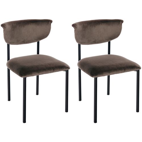 4255716371715 - 2er Set Esszimmerstuhl Gambell Samt Küchenstuhl bis 130 kg belastbar Stuhl mit Rückenlehne für Küche Wohnzimmer oder Schlafzimmer 4255716371715 - 2er Set Esszimmerstuhl Gambell Samt Küchenstuhl bis 130 kg belastbar Stuhl mit Rückenlehne für Küche Wohnzimmer oder Schlafzimmer
