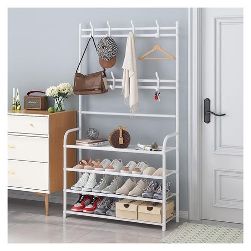 4255701931955 - Multifunktionale Garderobe mit Schuhregal platzsparend modern und praktisch