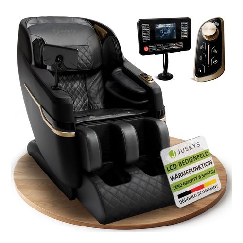 4262437185743 - Massagesessel Naxos mit LCD-Bedienung Bluetooth USB & Heizung – Schwarz