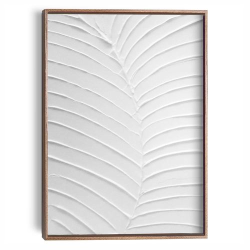 8714597688283 - Wandbild REINDERS Blattadern weiß (farbe bild(er) weiß) B30cm H40cm T3cm Bilder Wohnzimmer - Weiß - MDF - Blumen und Pflanzen - 30x40 cm