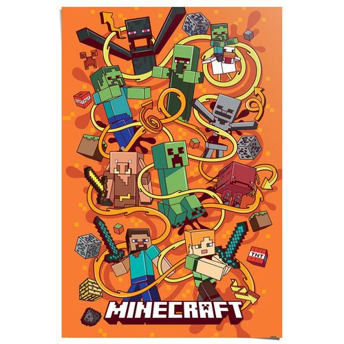 8714597669770 - Poster REINDERS Minecraft - funtage montage orange (farbe bild(er) orange) B61cm H915cm T01cm Bilder 8714597669770 - Poster REINDERS Minecraft - funtage montage orange (farbe bild(er) orange) B61cm H915cm T01cm Bilder