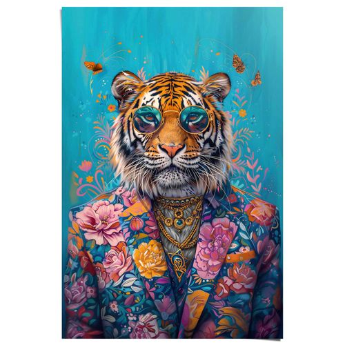 8714597674385 - Poster REINDERS Dressed Tiger bunt (farbe bild(er) mehrfarbig) B61cm H915cm T01cm Bilder