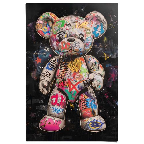 8714597669800 - Poster REINDERS Graffiti-Bär bunt (farbe bild(er) mehrfarbig) B61cm H915cm T01cm Bilder Kinderzimmer - Mehrfarbig - 150 gr Papier - Tiere - 61x915 cm