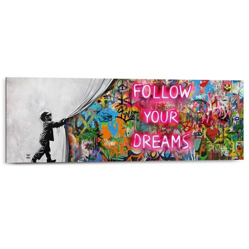 8714597685459 - Deco-Panel REINDERS Graffiti follow your dreams bunt (farbe bild(er) mehrfarbig) B90cm H30cm T2cm Bilder Hobbyraum - Mehrfarbig - MDF - Street Art - 90x30 cm