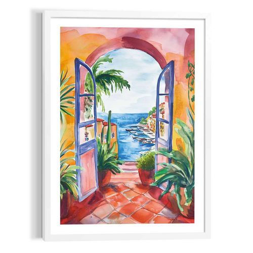 8714597682564 - Poster REINDERS Sommerbalkon bunt (farbe bild(er) mehrfarbig) B50cm H70cm T22cm Bilder Wohnzimmer - Mehrfarbig - MDF - Landschaften - 50x70 cm