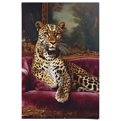 8714597685251 - Poster REINDERS Sofa Panther bunt (farbe bild(er) mehrfarbig) B61cm H915cm T01cm Bilder Wohnzimmer - Mehrfarbig - 150 gr Papier - Tiere - 61x915 cm