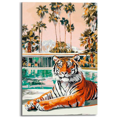 8714597685510 - Deco-Panel REINDERS Gemalter Tiger bunt (farbe bild(er) mehrfarbig) B60cm H90cm T2cm Bilder Hobbyraum - Mehrfarbig - MDF - Tiere - 60x90 cm