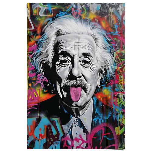 8714597673517 - Poster REINDERS Einstein Tongue bunt (farbe bild(er) mehrfarbig) B61cm H915cm T01cm Bilder Hobbyraum - Mehrfarbig - 150 gr Papier - Street Art - 61x915 cm