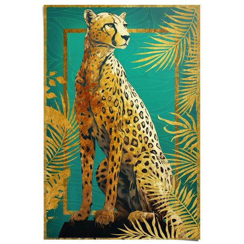 8714597653762 - Poster REINDERS Cheetah Pose gold (farbe bild(er) gold) B61cm H915cm T01cm Bilder 8714597653762 - Poster REINDERS Cheetah Pose gold (farbe bild(er) gold) B61cm H915cm T01cm Bilder
