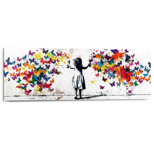 8714597685466 - Deco-Panel REINDERS Graffiti-Schmetterlinge bunt (farbe bild(er) mehrfarbig) B90cm H30cm T2cm Bilder Teenager Zimmer - Mehrfarbig - MDF - Street Art - 90x30 cm