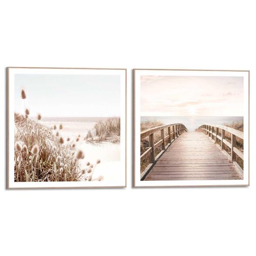 8714597671759 - Poster REINDERS Strand beige (farbe bild(er) beige) B50cm H50cm T16cm Bilder Wohnzimmer - Gras - Meer - Sommer - Beige - MDF - Strand - 50x50 cm
