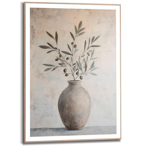 8714597680652 - Poster REINDERS Oliven auf Vase grün (farbe bild(er) grün) B50cm H70cm T22cm Bilder Wohnzimmer - Grün - MDF - Abstrakt - 50x70 cm