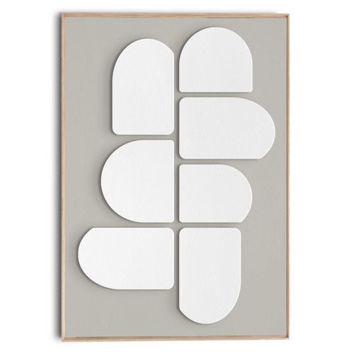 8714597684179 - Wandbild REINDERS Abstract lichtgrijs met wit weiß (farbe bild(er) weiß) B70cm H100cm T3cm Bilder Home Office - Weiß - MDF - Abstrakt - 70x100 cm