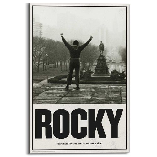 8714597684629 - Deco-Panel REINDERS Rocky - Rocky Balboa schwarz (farbe bild(er) schwarz weiß) B60cm H90cm T2cm Bilder Teenager Zimmer - Schwarz-Weiß - MDF - Film und Fernsehen - 60x90 cm
