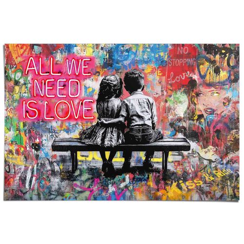 8714597679748 - Poster REINDERS Love is All We Need bunt (farbe bild(er) mehrfarbig) B915cm H61cm T01cm Bilder Wohnzimmer - Mehrfarbig - 150 gr Papier - Street Art - 915x61 cm