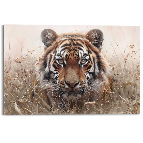 8714597685541 - Deco-Panel REINDERS Tiger auf der Jagd braun (farbe bild(er) braun) B90cm H60cm T2cm Bilder Wohnzimmer - Braun - MDF - Tiere - 90x60 cm