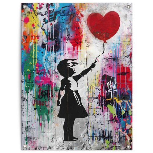 8714597666137 - Poster REINDERS Balloon Girl Grafitti bunt (farbe bild(er) mehrfarbig) B60cm H80cm T01cm Bilder