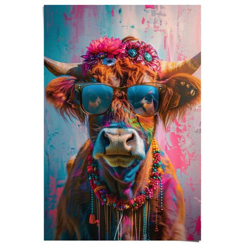 8714597675382 - Poster REINDERS Festival Cow bunt (farbe bild(er) mehrfarbig) B61cm H915cm T01cm Bilder