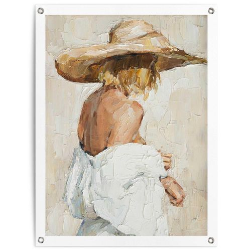 8714597665932 - Poster REINDERS Summer Girl beige (farbe bild(er) beige) B60cm H80cm T01cm Bilder Garten - Frau - Strohhut - Beige - Leinwand - Menschen - 60x80 cm