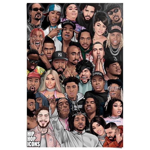 8714597674378 - Poster REINDERS Hip Hop Icons bunt (farbe bild(er) mehrfarbig) B61cm H915cm T01cm Bilder Teenager Zimmer - Mehrfarbig - 150 gr Papier - Musik - 61x915 cm 8714597674378 - Poster REINDERS Hip Hop Icons bunt (farbe bild(er) mehrfarbig) B61cm H915cm T01cm Bilder Teenager Zimmer - Mehrfarbig - 150 gr Papier - Musik - 61x915 cm
