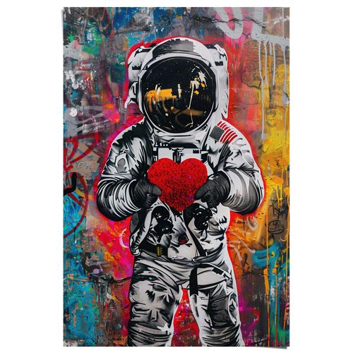 8714597673531 - Poster REINDERS Astronauten-Graffiti bunt (farbe bild(er) mehrfarbig) B61cm H915cm T01cm Bilder Kinderzimmer - Mehrfarbig - 150 gr Papier - Menschen - 61x915 cm