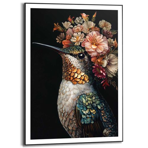 8714597685244 - Poster REINDERS Lovely Hummingbird bunt (farbe bild(er) mehrfarbig) B50cm H70cm T16cm Bilder Wohnzimmer - Kolibri - Blumen - Mehrfarbig - MDF - Tiere - 50x70 cm