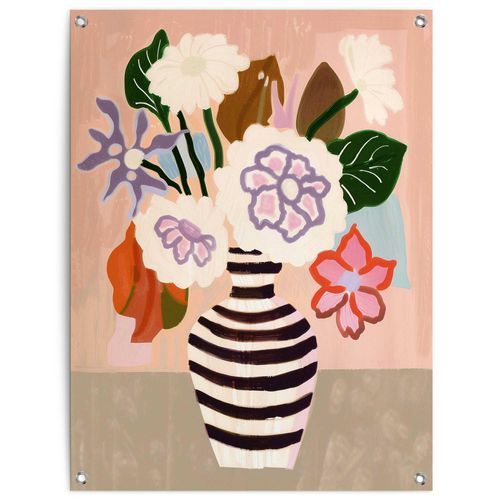 8714597666168 - Poster REINDERS Black White Striped Vase bunt (farbe bild(er) mehrfarbig) B60cm H80cm T01cm Bilder