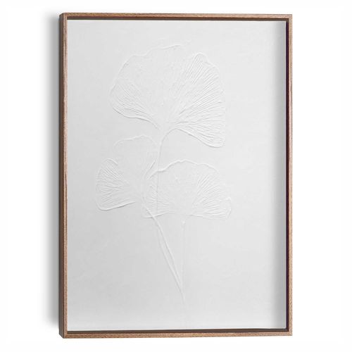 8714597688290 - Wandbild REINDERS Ginkgo-Blätter weiß (farbe bild(er) weiß) B30cm H40cm T3cm Bilder Wohnzimmer - Weiß - MDF - Blumen und Pflanzen - 30x40 cm