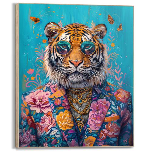 8714597685695 - Wandbild REINDERS Gekleideter Tiger bunt (farbe bild(er) mehrfarbig) B50cm H40cm T3cm Bilder Wohnzimmer - Mehrfarbig - MDF - Tiere - 50x40 cm 8714597685695 - Wandbild REINDERS Gekleideter Tiger bunt (farbe bild(er) mehrfarbig) B50cm H40cm T3cm Bilder Wohnzimmer - Mehrfarbig - MDF - Tiere - 50x40 cm