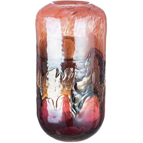 4063387524954 - Casablanca by Gilde Tischvase Glasart Vase Apart Vasenöffnung Ø ca 95 cm (1 St) aus durchgefärbtem Glas wasserdicht orange|rosa