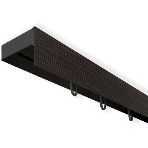 5949127171574 - Gardinenschiene Vorhangschiene SH mit Blende Gardinenstangen Gr L 580 cm 1 läufig schwarz (schwarz wengefarben) Gardinenschienen