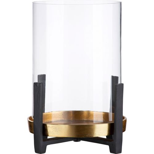 4063387678923 - Windlicht GILDE Nuro Kerzenhalter Gr B H T 2300 cm x 2900 cm x 2300 cm goldfarben (goldfarben schwarz) Kerzenhalter aus Aluminium mit Glaseinsatz