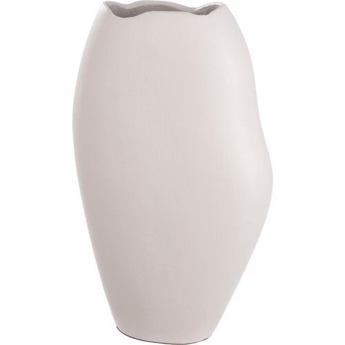 4063387692257 - Casablanca by Gilde Tischvase Helena Dekovase (1 St) Vase aus Aluminium mit geschwungenem Rand Höhe ca 33 cm weiß