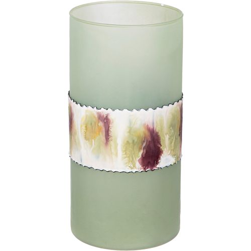 4063387517833 - GILDE Tischvase Vase Imperial röhrenförmig (1 St) aus Aluminium und Glas wasserdicht Ø ca 12 cm bunt|grün 4063387517833 - GILDE Tischvase Vase Imperial röhrenförmig (1 St) aus Aluminium und Glas wasserdicht Ø ca 12 cm bunt|grün